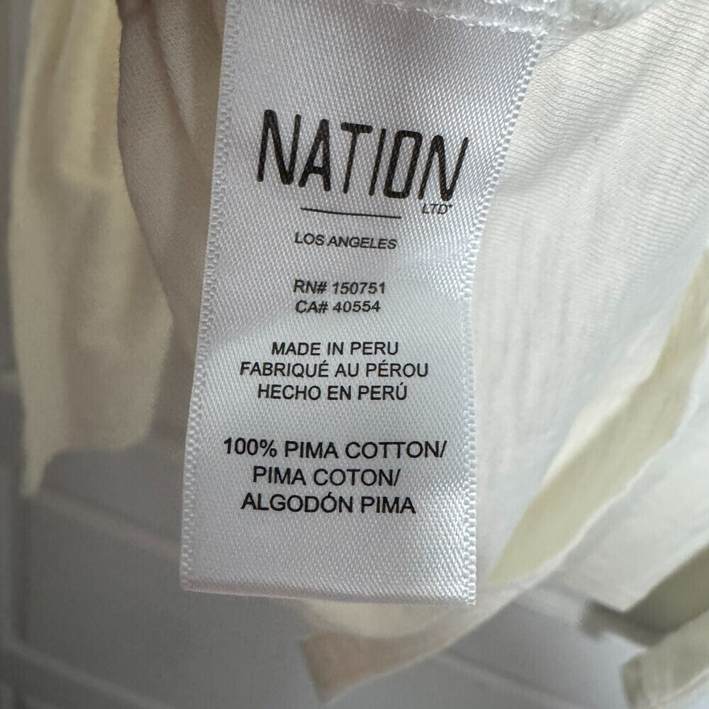 Nation Ltd Zella Puff sleeve tee vanilla slub knit size Medium - Picture 5 of 8